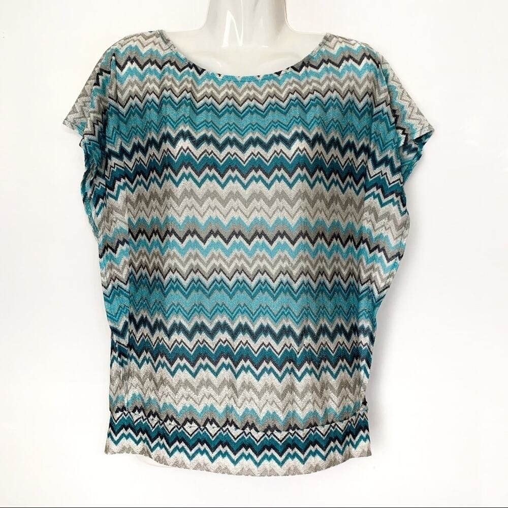 The Limited Flutter Sleeve Geometric Print Top